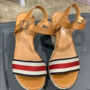 Red white blue stripe wedge.  SZ 7.5